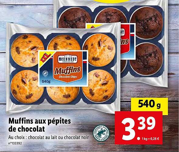 Promo Mcennedy Muffins Aux Pépites Chocolat De Lidl Xxl chez