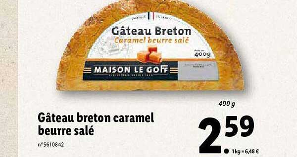 Offre Gateau Breton Caramel Beurre Sale Chez Lidl