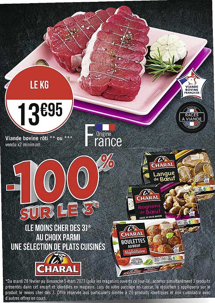 Promo Plats Cuisinés Charal chez Casino Supermarchés iCatalogue.fr