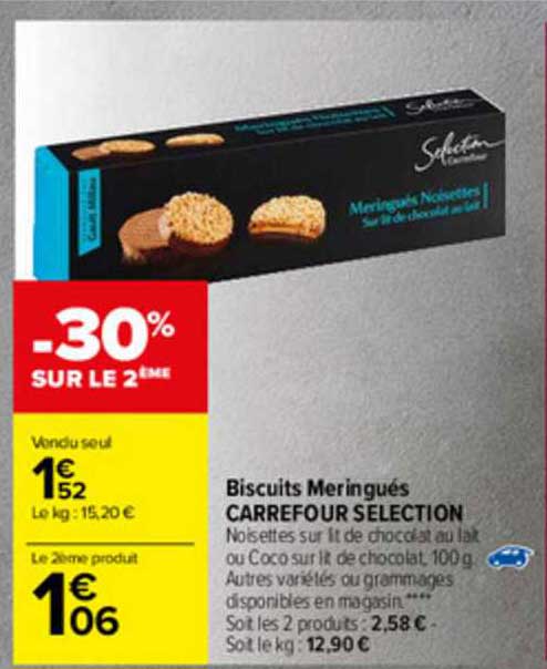 Offre Biscuits Meringues Carrefour Selection Chez Carrefour