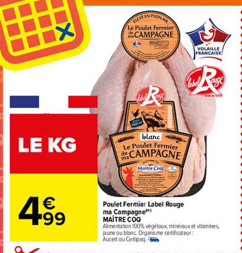 Promo Poulet Fermier Label Rouge Ma Campagne Maître Coq Chez Carrefour Market Icataloguefr 