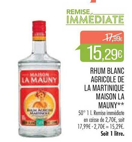 Match Rhum Blanc Agricole De La Martinique Maison La Mauny