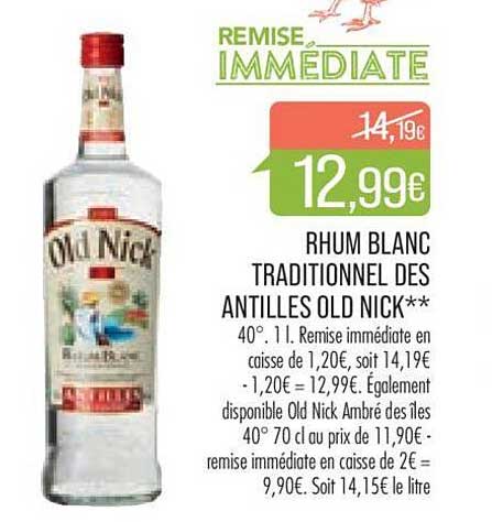 Match Rhum Blanc Traditionnel Des Antilles Old Nick