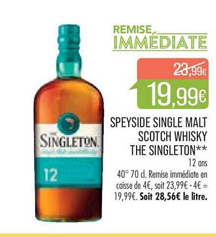 Match Speyside Single Malt Scotch Whisky The Singleton