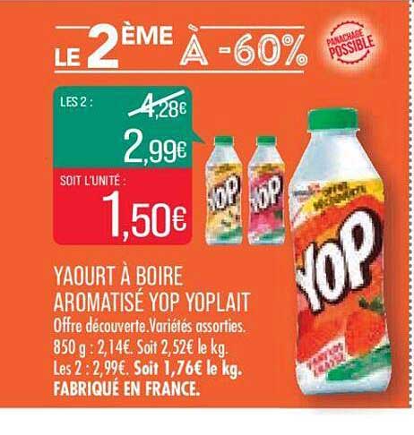 Promo Yaourt Boire Aromatis Yop Yoplait Chez Match Icatalogue Fr