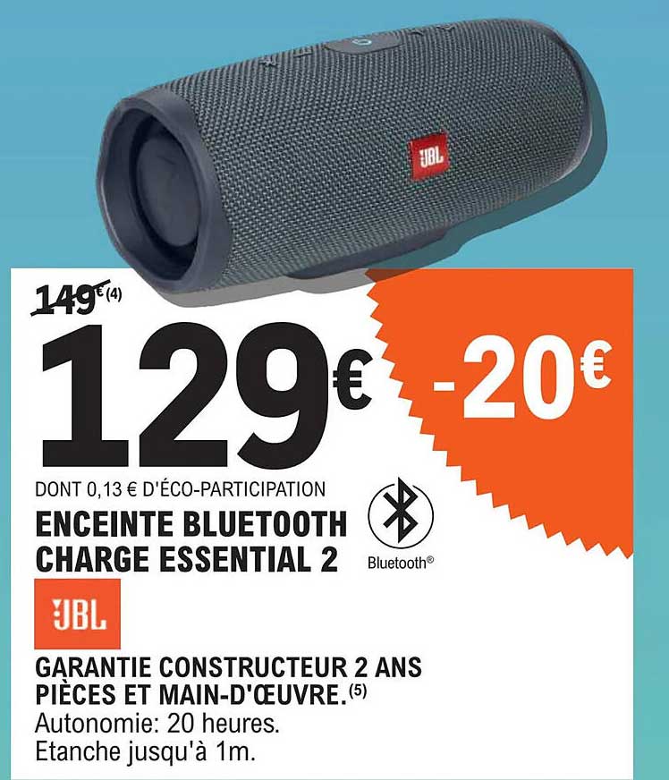 thumbnail image 2 of JBL Charge Essential 2 - Portable Waterproof Bluetooth Speaker With 2 of 14
