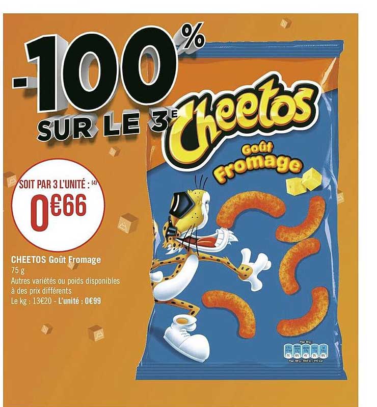 Offre Cheetos Goût Fromage chez Geant Casino