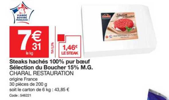 Promo Steaks Hach S Pur Boeuf S Lection Du Boucher M G Charal