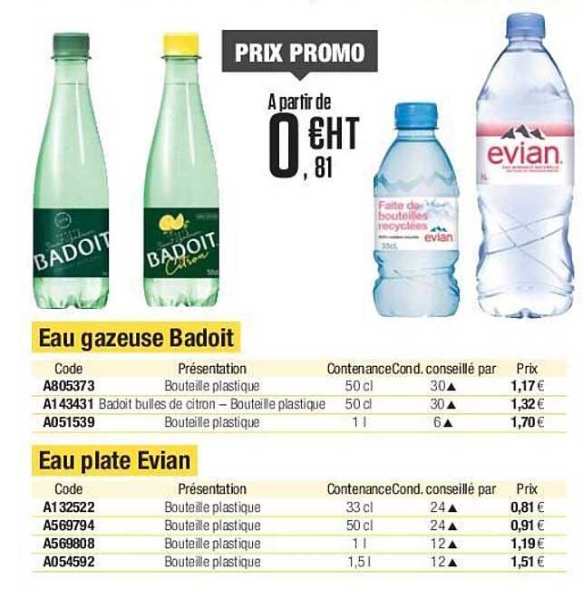 Promo Eau Gazeuse Badoit Eau Plate Evian chez Calipage iCatalogue.fr — free download