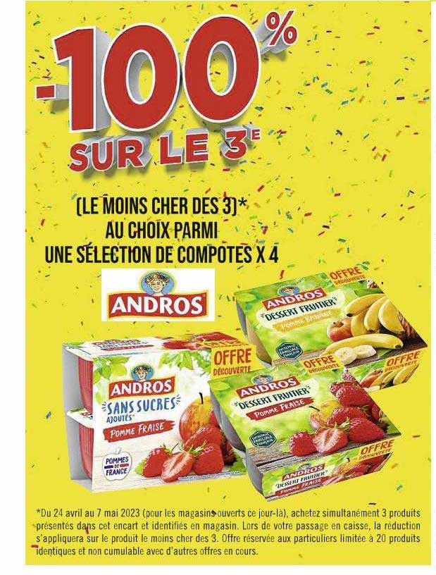 Promo Compotes X 4 Andros chez Casino Supermarchés iCatalogue.fr