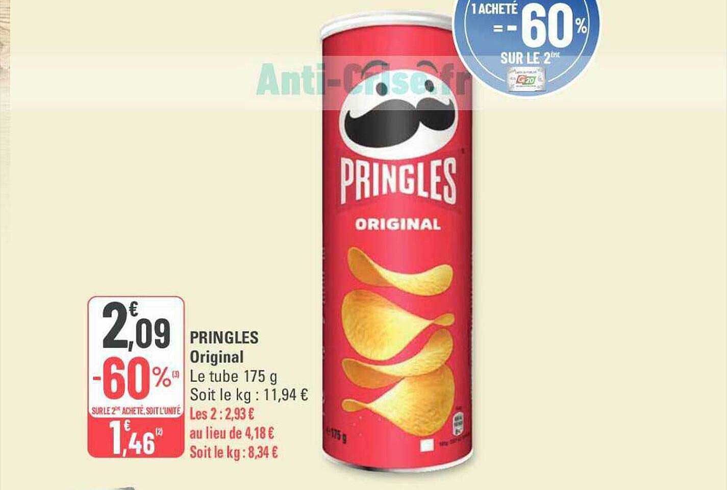 Promo Pringles Original chez G20