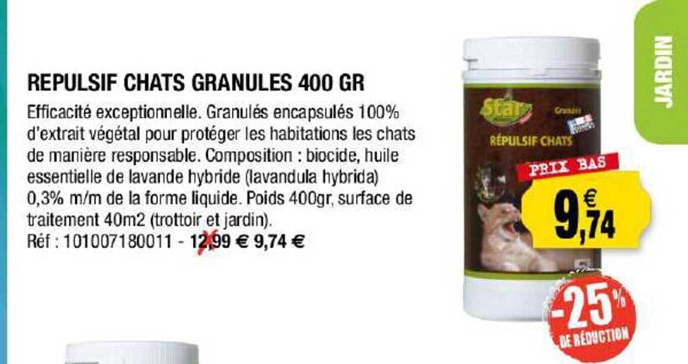 Offre Repulsif Chats Granules 400 Gr Chez Outiror