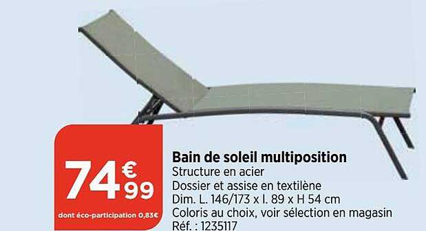 Promo Bain De Soleil Multiposition chez Bi1 - iCatalogue.fr