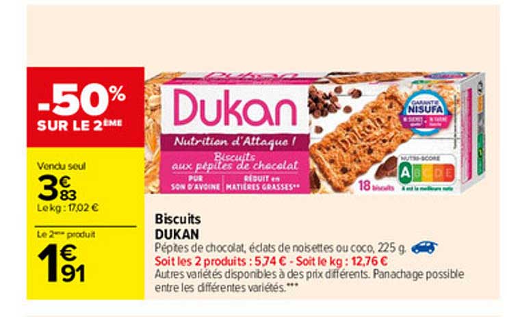 Dukan Biscuits Aux Éclats De Noisettes 18 Biscuits
