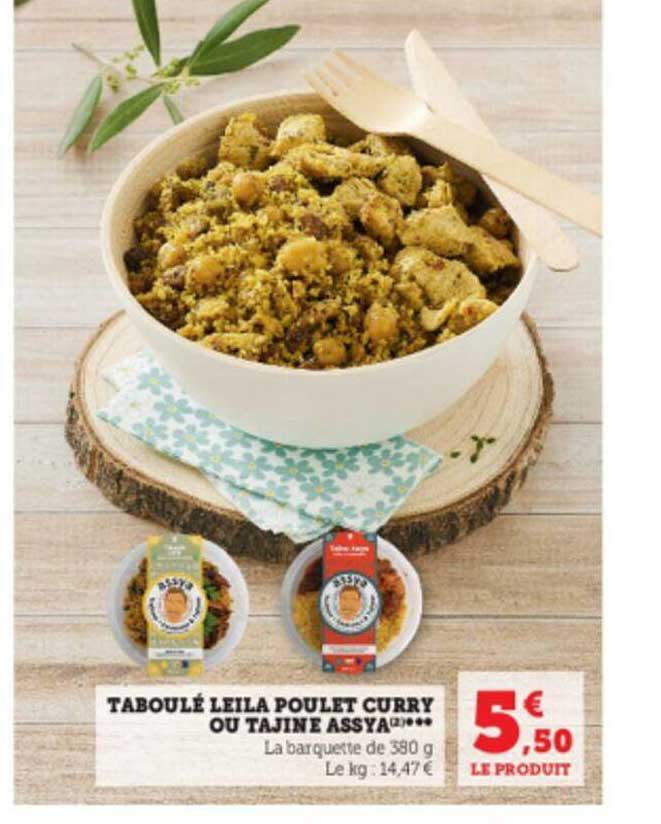 Promo Taboulé Leila Poulet Curry Ou Tajine Assya Chez U Express