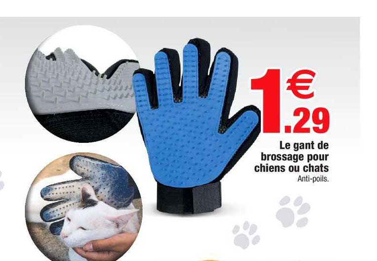 Offre Le Gant De Brossage Pour Chiens Ou Chats Chez Bazarland