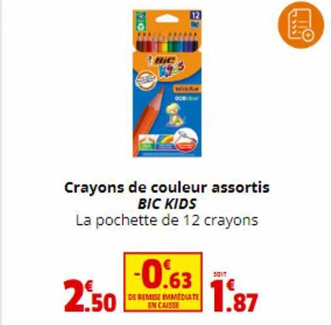 BIC KIDS Crayons de couleur Tropicolors 2, étui en carton