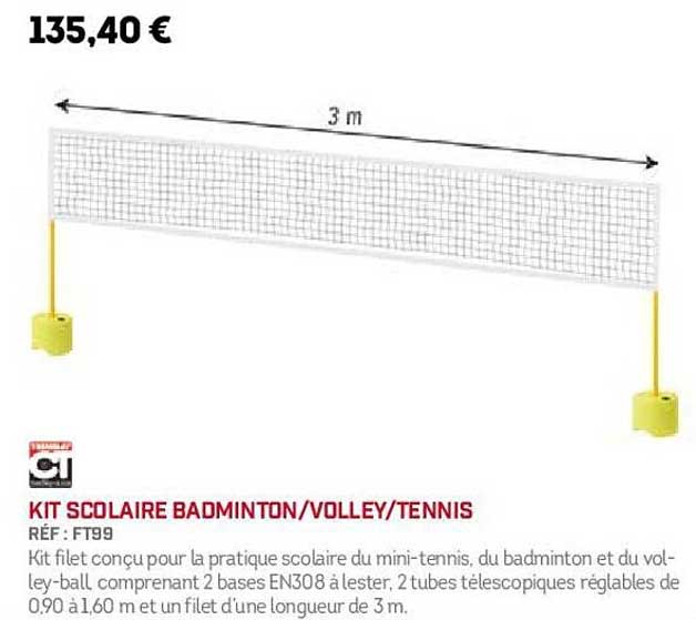 Set Sport Extérieur 3 En 1 - Badminton, Pickleball, Volleyball - Filet Réglable 107-155cm