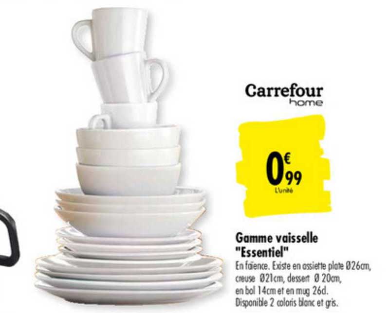 Offre Gamme Vaisselle Essentiel Chez Carrefour