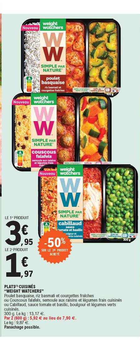 Promo La Gamme Plats Cuisinés Weight Watchers chez Auchan