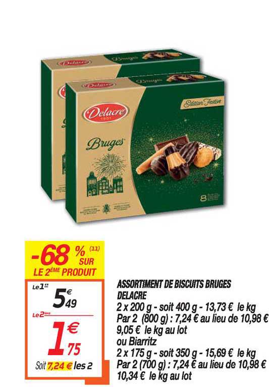 Offre Assortiment Biscuits Bruges Delacre 68 Sur Le 2e Chez Netto