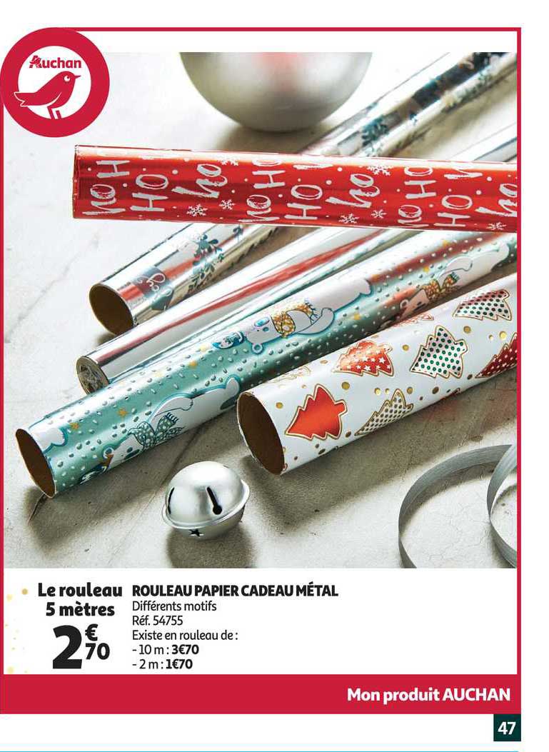 Promo Rouleau Papier Cadeau Métal chez Auchan 