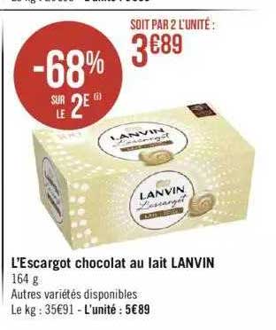 Promo Lanvin l'escargot au chocolat au lait chez Lidl