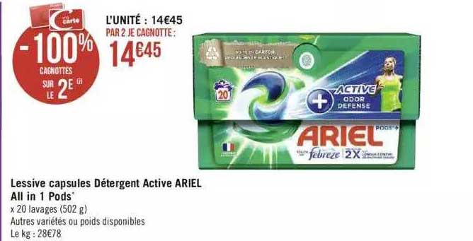 Lot De 90 Capsules Lessive Ariel All-in-1 + Lenor Unstoppables - Fraîcheur Aérienne