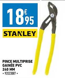 Stanley 2-84-301 Pince Multiprise 240 Mm Gainée PVC | Crémaillère 7 Positions | Mâchoires Renforcées Anti-Pince Doigts | Fabriquée En France