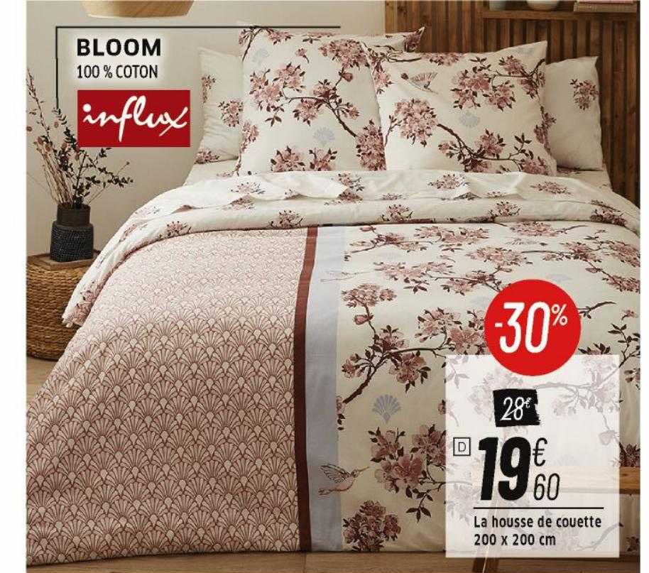 Promo La Housse De Couette 200 X 200 Cm Bloom Influx chez Cora