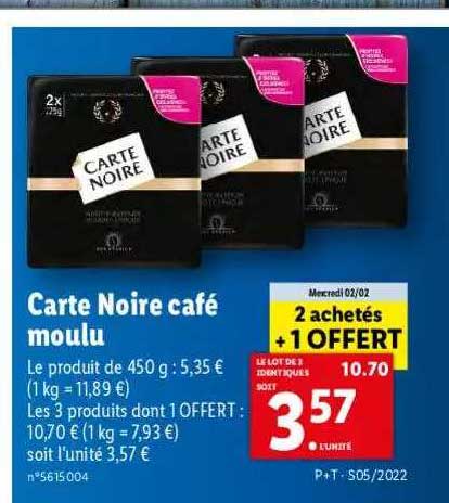 Café Carte Noire Promo Lidl