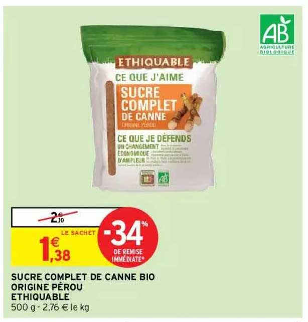 Senfas -- Sucre de canne intégral bio Vrac (origine Costa Rica) - 5 kg