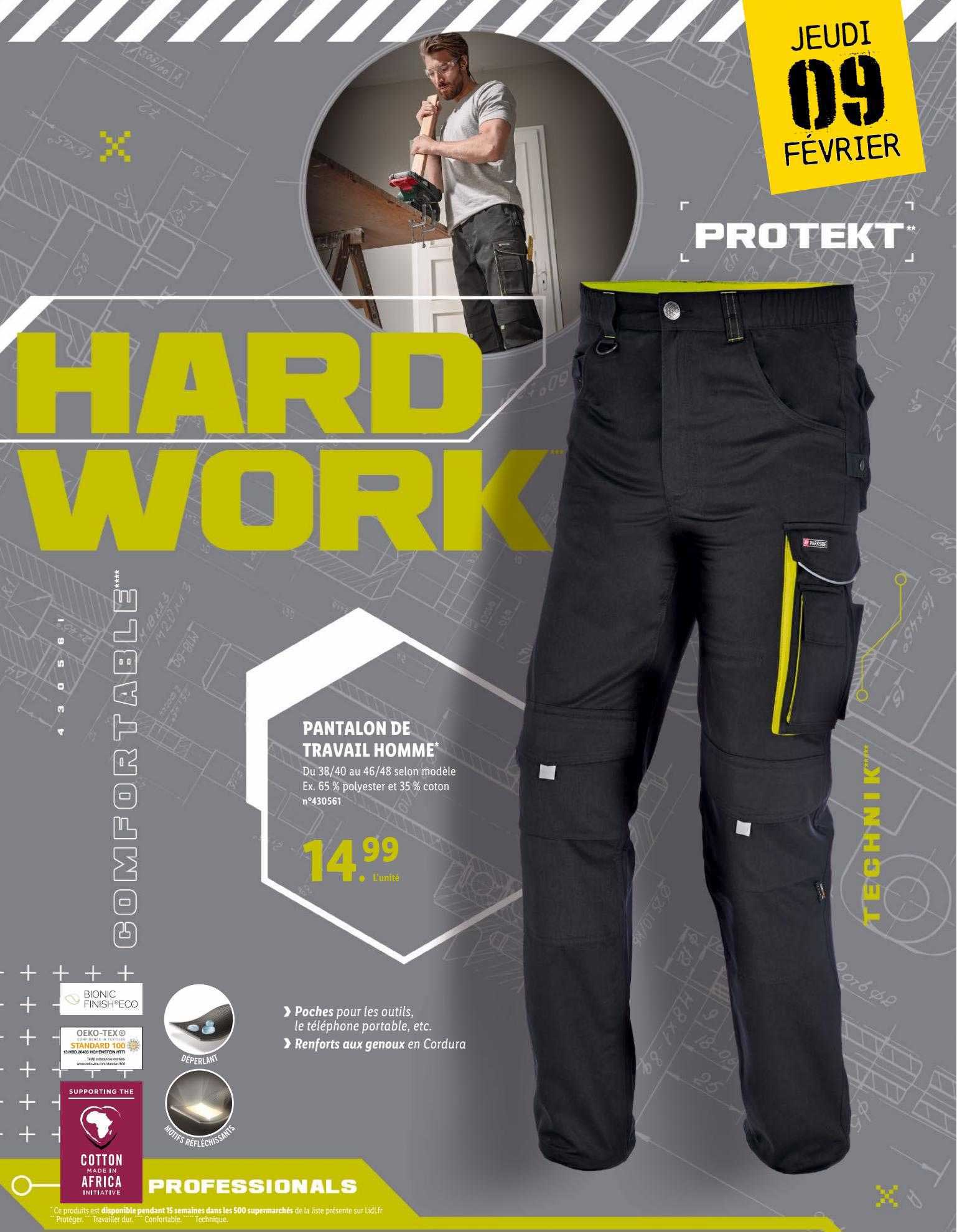 Pantalon Homme Outdoor Imperméable Et Thermique - 95% Polyester, 5% élasthanne - Pour Randonnée, Ski, Travail - Ceinture Réglable, Poches