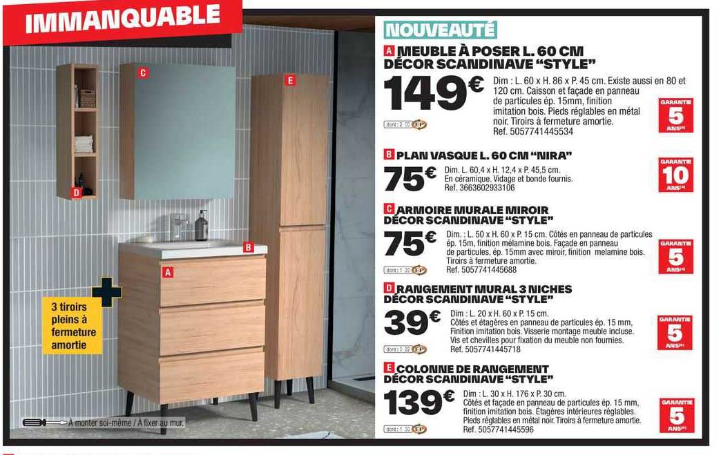Meuble Vasque 60 Cm Brico Depot