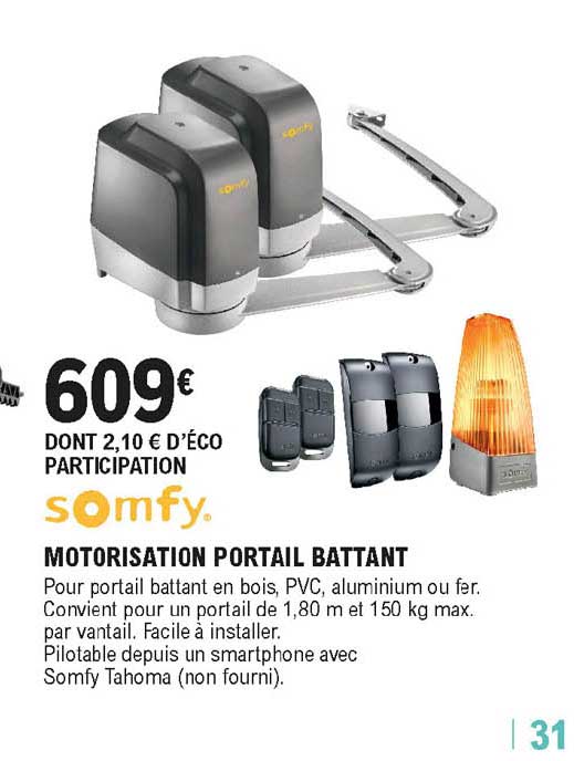 Motorisation Portail Somfy Promo