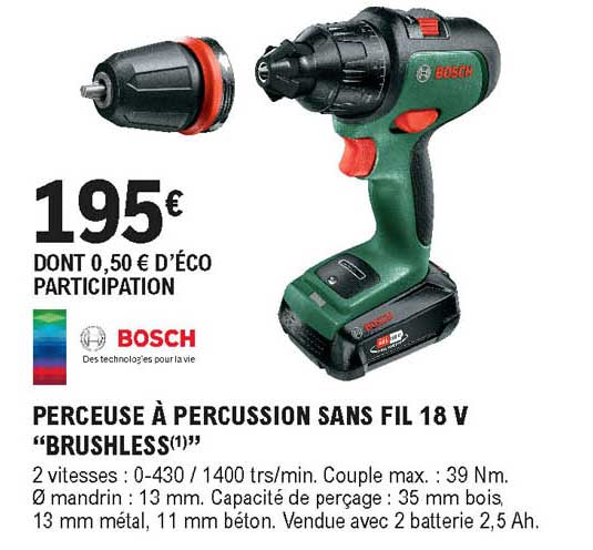 Perceuse à Percussion Sans Fil DCA 20V Brushless – 55 Nm, Mandrin Métal 13mm, 2 Vitesses, 18+1 Positions, Kit Avec Batterie 2Ah Et Malle