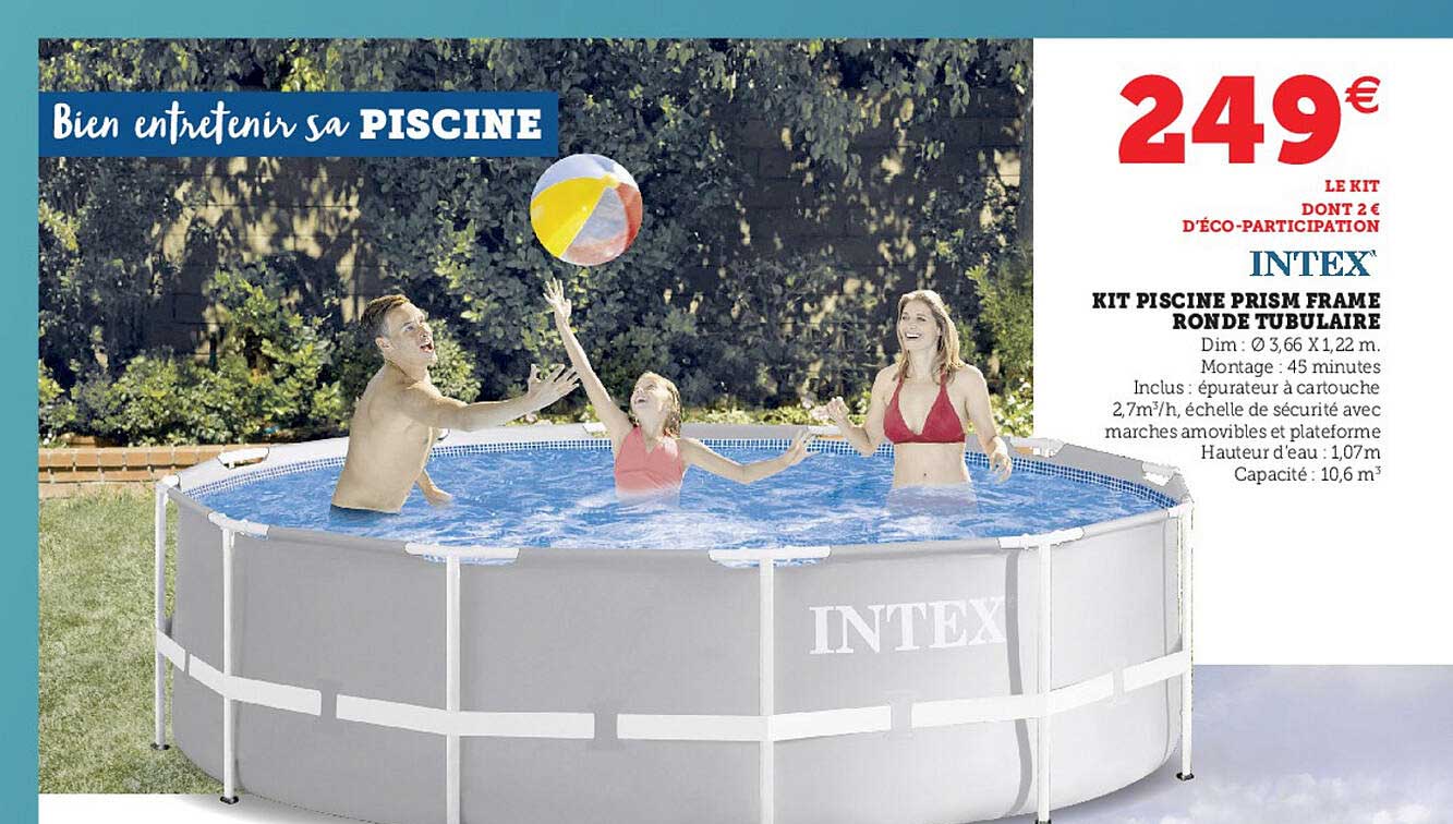 Promo INTEX PISCINE INTEX HORS SOL RECTANGULAIRE chez Auchan