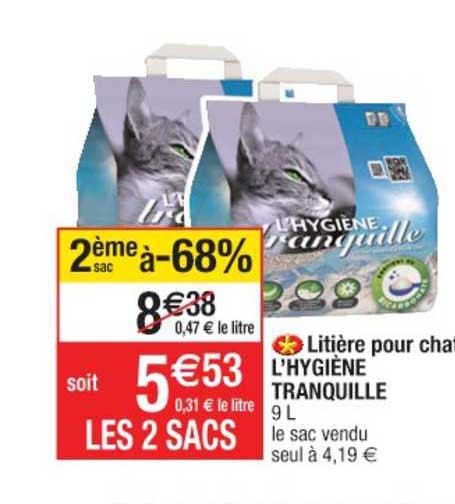 Offre Litiere Cristaux Fins Tranquille Chez Auchan