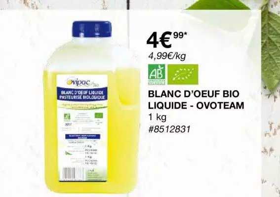 Blanc d'oeuf liquide Bio
