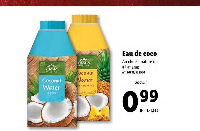 Promo Eau De Coco Bio chez Lidl