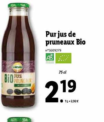 Offre Pur Jus De Pruneaux Bio Chez Lidl