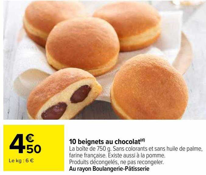Promo 10 Beignets Au Chocolat chez Carrefour