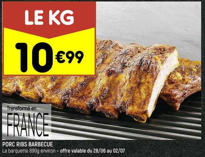 Promo Porc Ribs Barbecue chez Leader Price iCatalogue.fr