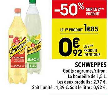Promo Schweppes chez Supeco - iCatalogue.fr