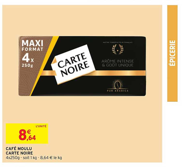 Offre Cafe Moulu Carte Noire Chez Intermarche