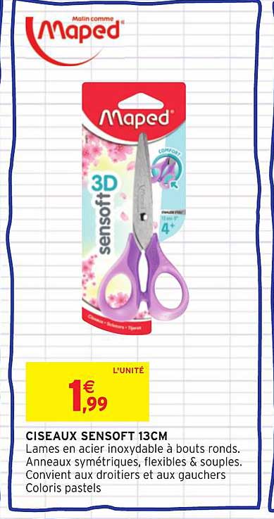 Offre Ciseaux Sensoft 13cm Maped Chez Intermarche