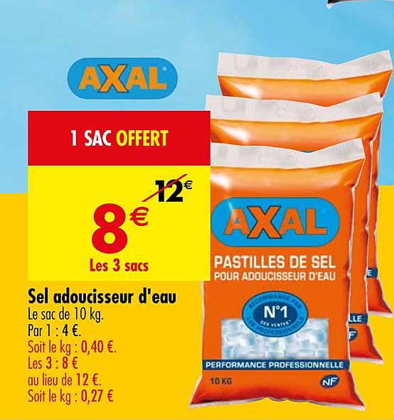 Offre Sel Adoucisseur D'eau Axal chez Carrefour