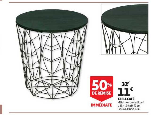 Offre Table Cafe 50 De Remise Immediate Chez Auchan Direct