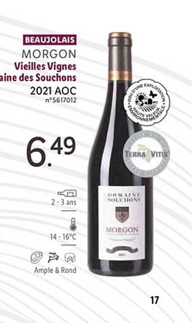 Lidl Beaujolais Morgon Vieilles Vignes Domaine Des Souchons 2021 Aoc