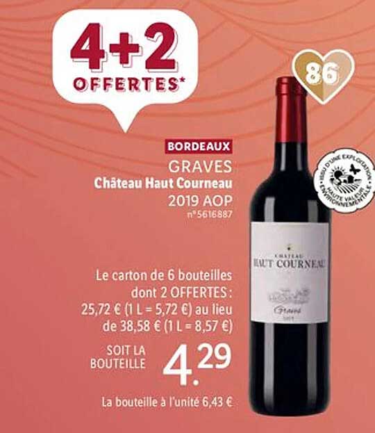 Lidl Bordeaux Graves Château Haut Courneau 2019 Aop